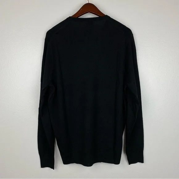 J. Crew Men's Merino Wool Blend V-Neck Pullover Sweater Black Size L NWT - Picture 4 of 7